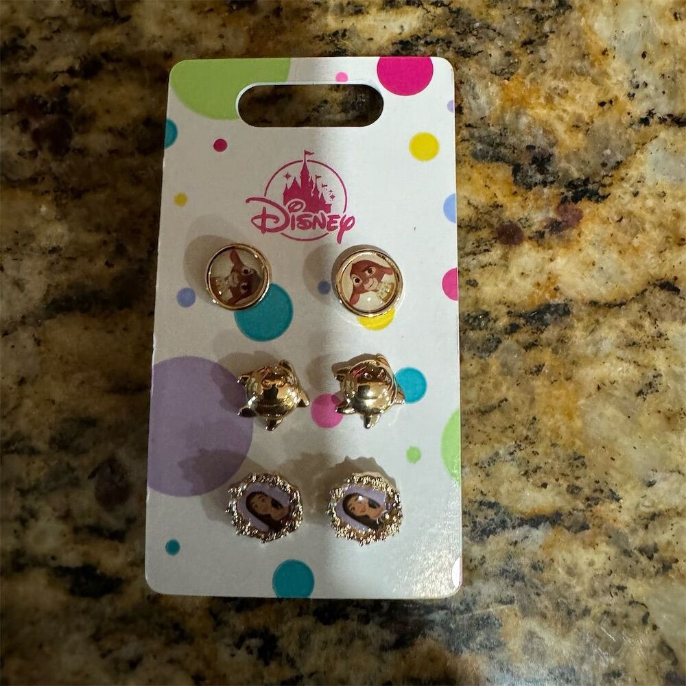 Disney Parks Wish Star 3-Piece Earrings Set Multicolor Studs
